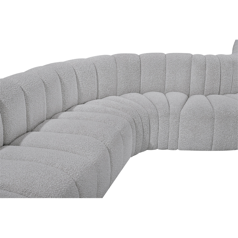 Bowery Hill Contemporary Grey Boucle Fabric Modular Sectional