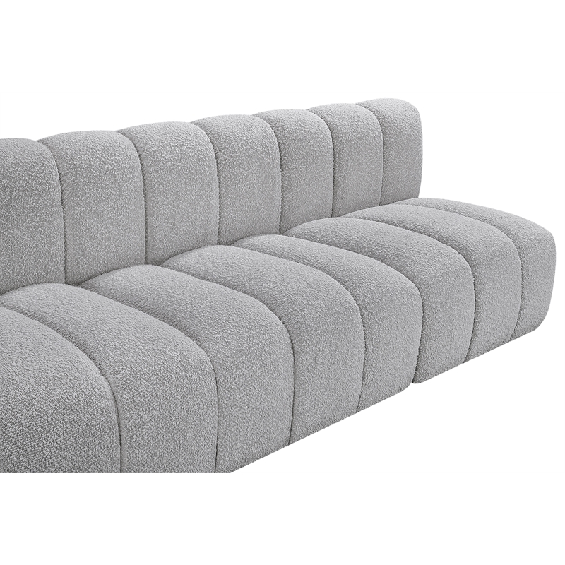 Bowery Hill Contemporary Grey Boucle Fabric Modular Sectional