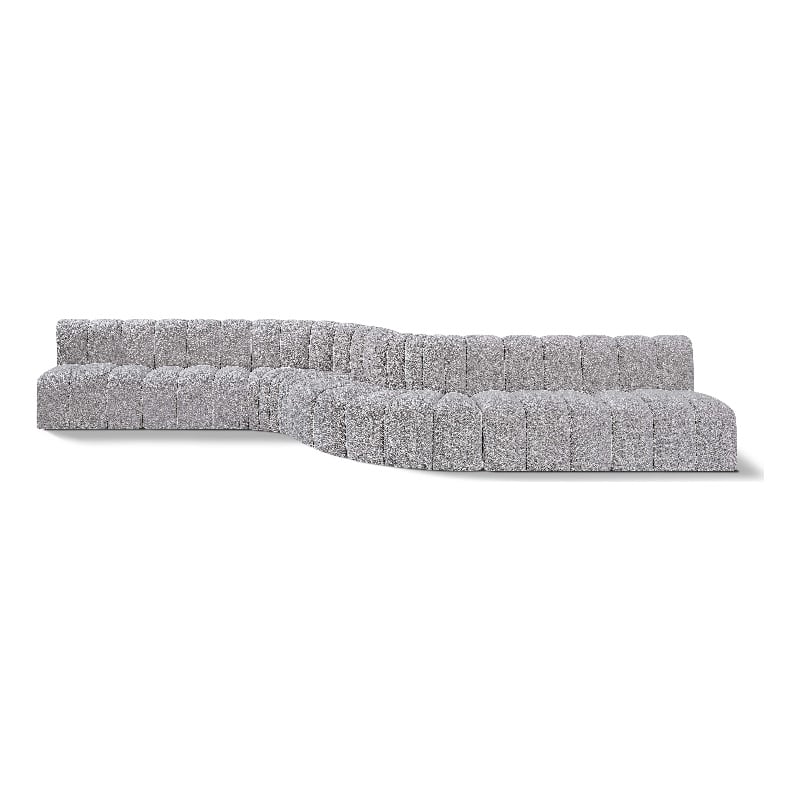 Bowery Hill Contemporary Grey Boucle Fabric Modular Sectional