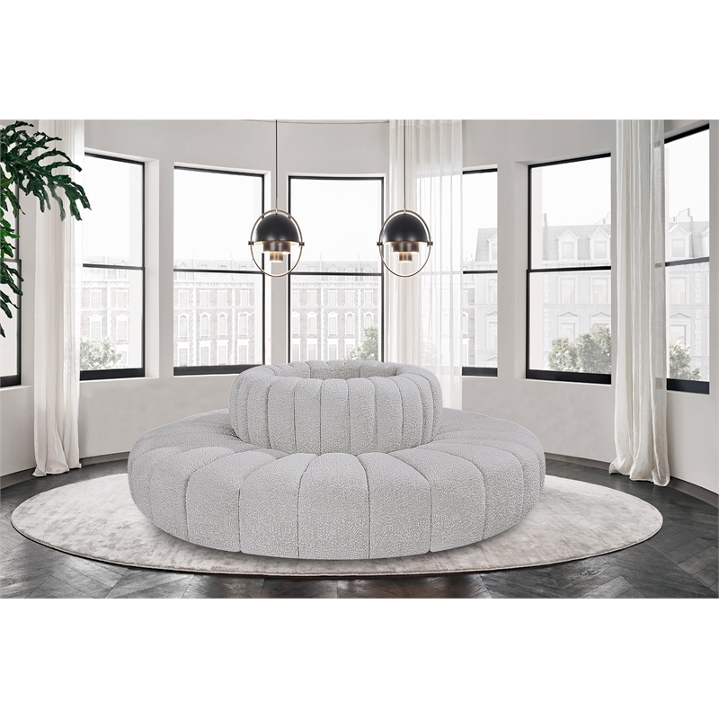 Bowery Hill Contemporary Grey Boucle Fabric Modular Sectional