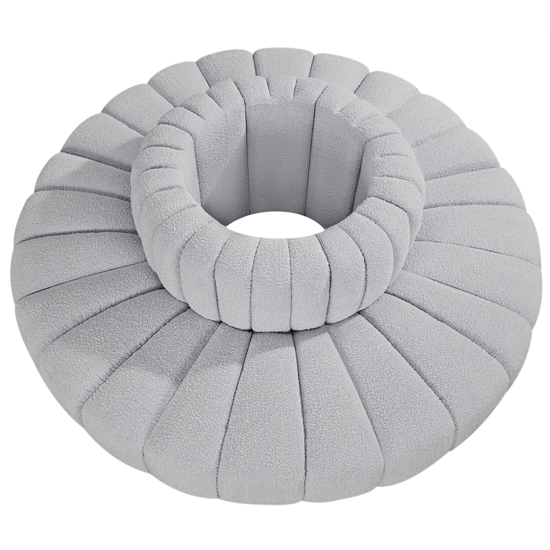 Bowery Hill Contemporary Grey Boucle Fabric Modular Sectional
