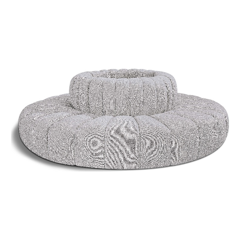 Bowery Hill Contemporary Grey Boucle Fabric Modular Sectional