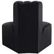 Bowery Hill Contemporary Deep Channel Tufted Soft Black Velvet Reverse Corner