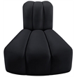 Bowery Hill Contemporary Deep Channel Tufted Soft Black Velvet Reverse Corner