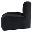 Bowery Hill Contemporary Deep Channel Tufted Soft Black Velvet Reverse Corner
