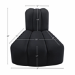 Bowery Hill Contemporary Deep Channel Tufted Soft Black Velvet Reverse Corner