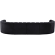 Bowery Hill Contemporary Soft Black Velvet Modular Sectional