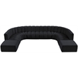 Bowery Hill Contemporary Soft Black Velvet Modular Sectional