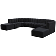 Bowery Hill Contemporary Soft Black Velvet Modular Sectional