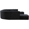 Bowery Hill Contemporary Soft Black Velvet Modular Sectional