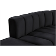 Bowery Hill Contemporary Soft Black Velvet Modular Sectional
