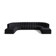 Bowery Hill Contemporary Soft Black Velvet Modular Sectional
