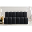Bowery Hill Contemporary Soft Black Velvet Modular Sectional