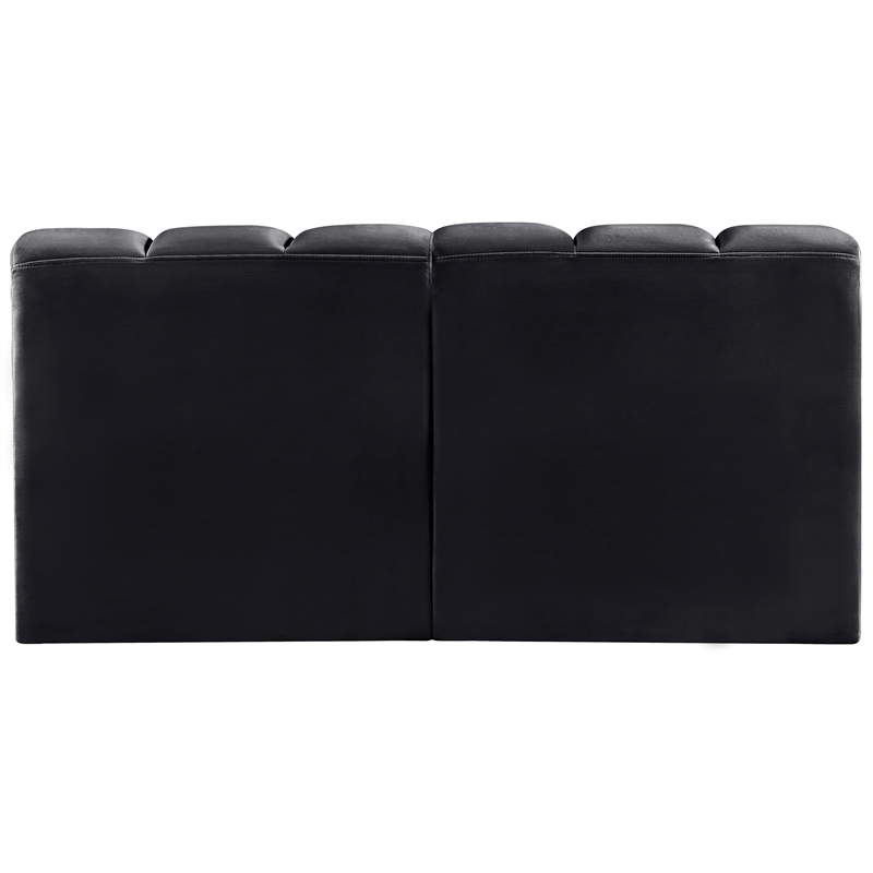 Bowery Hill Contemporary Soft Black Velvet Modular Sectional