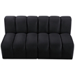 Bowery Hill Contemporary Soft Black Velvet Modular Sectional