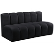 Bowery Hill Contemporary Soft Black Velvet Modular Sectional