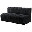Bowery Hill Contemporary Soft Black Velvet Modular Sectional