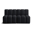 Bowery Hill Contemporary Soft Black Velvet Modular Sectional