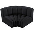 Bowery Hill Contemporary Soft Black Velvet Modular Sectional