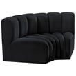 Bowery Hill Contemporary Soft Black Velvet Modular Sectional
