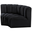 Bowery Hill Contemporary Soft Black Velvet Modular Sectional