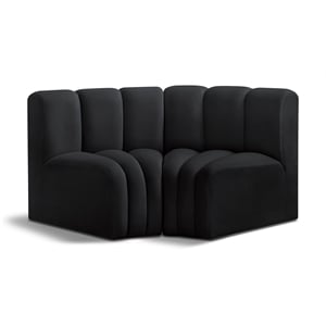 Bowery Hill Contemporary Soft Black Velvet Modular Sectional
