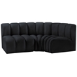Bowery Hill Contemporary Soft Black Velvet Modular Sectional