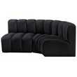Bowery Hill Contemporary Soft Black Velvet Modular Sectional