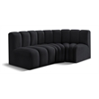 Bowery Hill Contemporary Soft Black Velvet Modular Sectional
