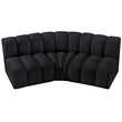 Bowery Hill Contemporary Soft Black Velvet Modular Sectional