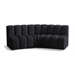Bowery Hill Contemporary Soft Black Velvet Modular Sectional
