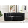 Bowery Hill Contemporary Soft Black Velvet Modular Sectional