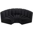 Bowery Hill Contemporary Soft Black Velvet Modular Sectional