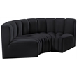 Bowery Hill Contemporary Soft Black Velvet Modular Sectional