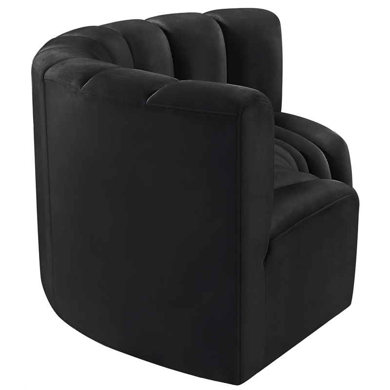 Bowery Hill Contemporary Soft Black Velvet Modular Sectional