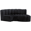 Bowery Hill Contemporary Soft Black Velvet Modular Sectional