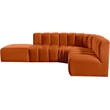 Bowery Hill Contemporary Soft Cognac Velvet Modular Sectional