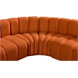 Bowery Hill Contemporary Soft Cognac Velvet Modular Sectional