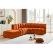 Bowery Hill Contemporary Soft Cognac Velvet Modular Sectional