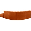 Bowery Hill Contemporary Soft Cognac Velvet Modular Sectional