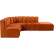 Bowery Hill Contemporary Soft Cognac Velvet Modular Sectional