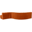 Bowery Hill Contemporary Soft Cognac Velvet Modular Sectional