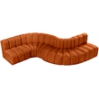 Bowery Hill Contemporary Soft Cognac Velvet Modular Sectional