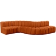 Bowery Hill Contemporary Soft Cognac Velvet Modular Sectional