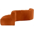Bowery Hill Contemporary Soft Cognac Velvet Modular Sectional