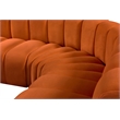 Bowery Hill Contemporary Soft Cognac Velvet Modular Sectional