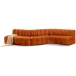 Bowery Hill Contemporary Soft Cognac Velvet Modular Sectional