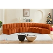 Bowery Hill Contemporary Soft Cognac Velvet Modular Sectional