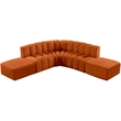 Bowery Hill Contemporary Soft Cognac Velvet Modular Sectional