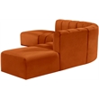 Bowery Hill Contemporary Soft Cognac Velvet Modular Sectional